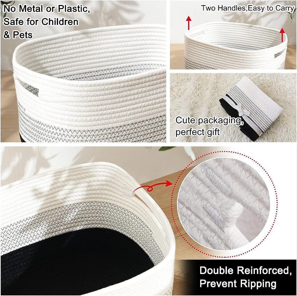 Cotton Rope Woven Basket: Desktop Organizer & Toy Storage