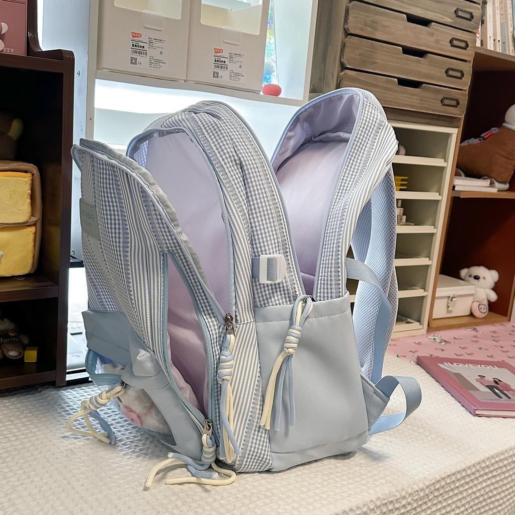 Schoolbag New High-value Spine Protection College Student Backpack Junior High School Students Large Capacity Cute Girls Schoolbag Lightweight