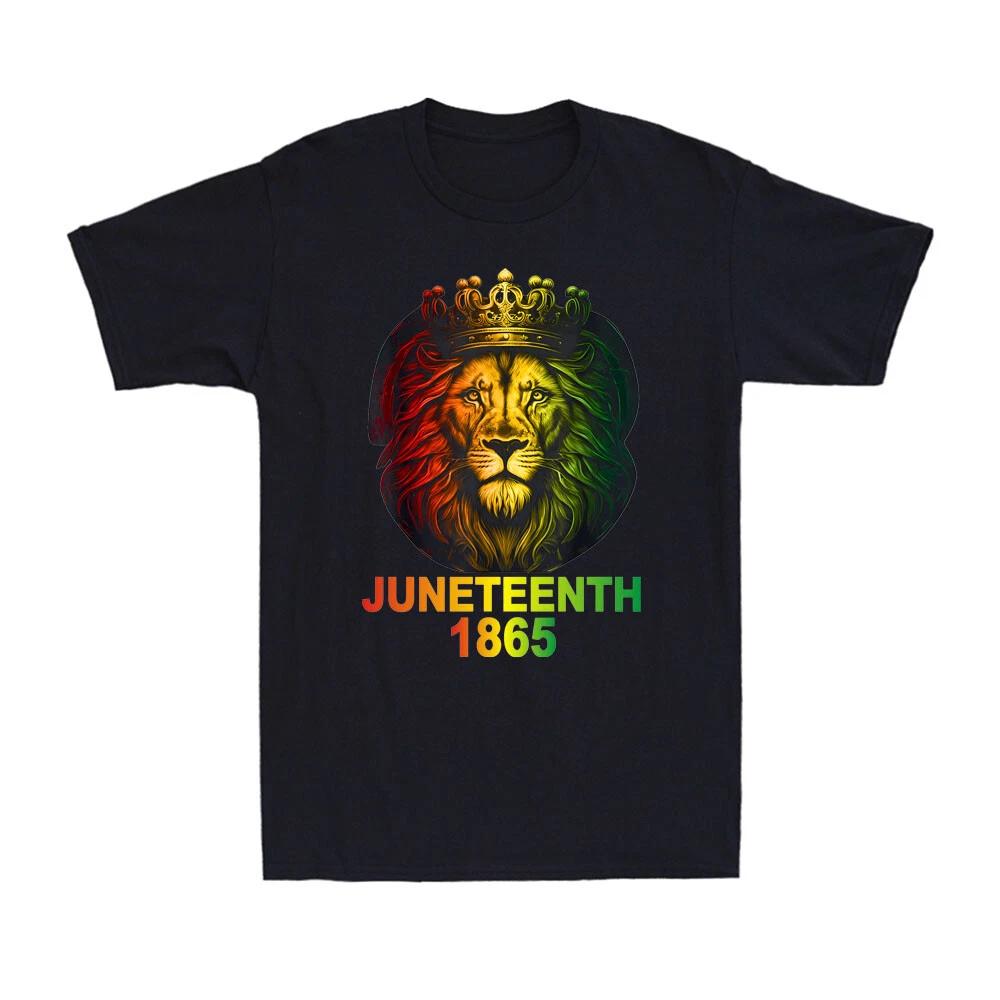 1865 Juneteenth Celebrate Lion African American Freedom Day Men s T-Shirt XXXL