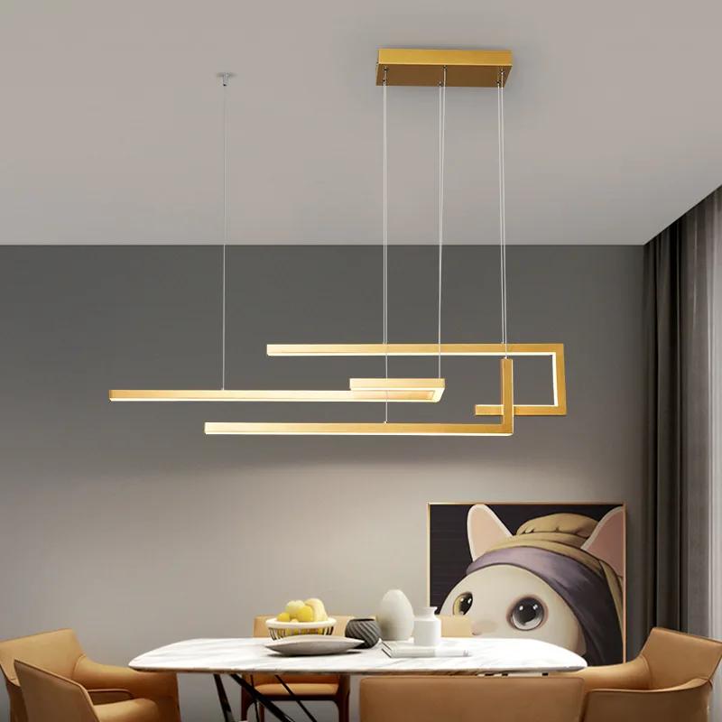 Modern led Pendant Light For Dining Room Living Kitchen Room Matte Black or Gold Color Pendant Lamp Smart Home