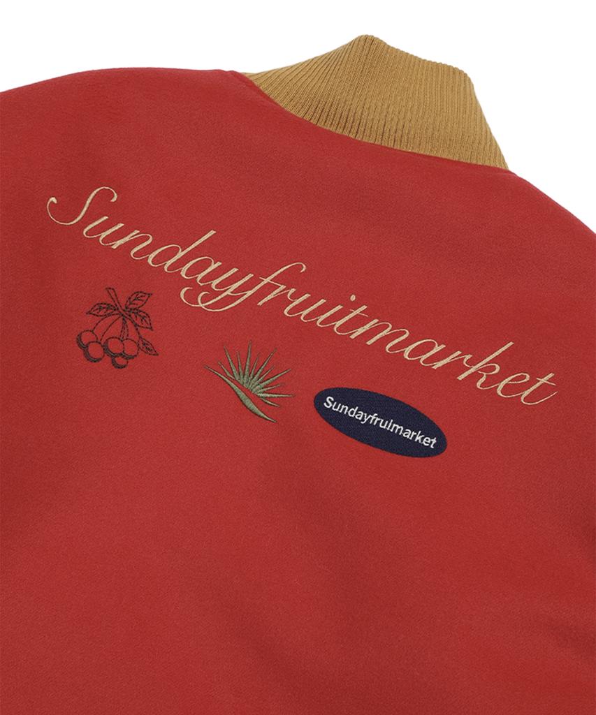 Sunday Fruit Market Apple Varsity Jacket Red