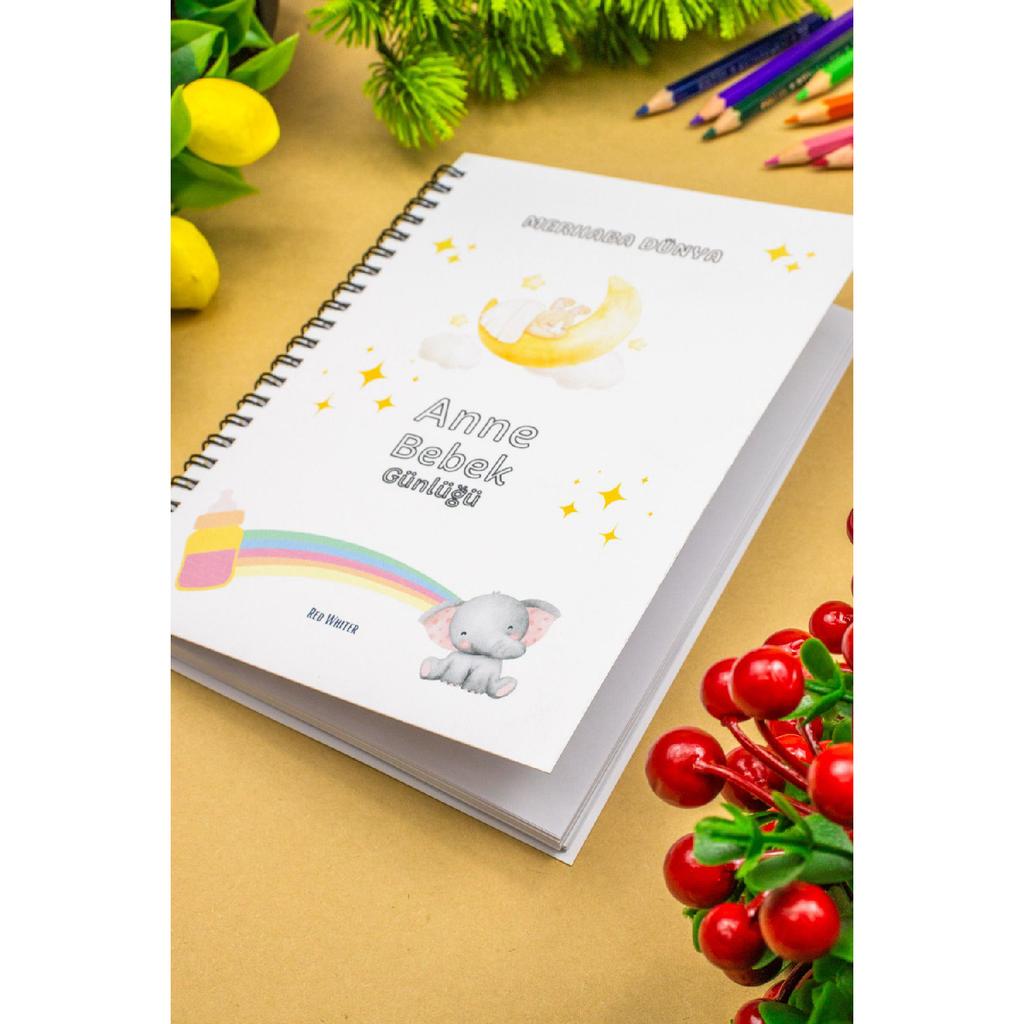 Schwangerschafts- und Mutter-Baby-Tagebuch 14x20 cm Design Tägliches Notizbuch, (Haupt- und USAQ)