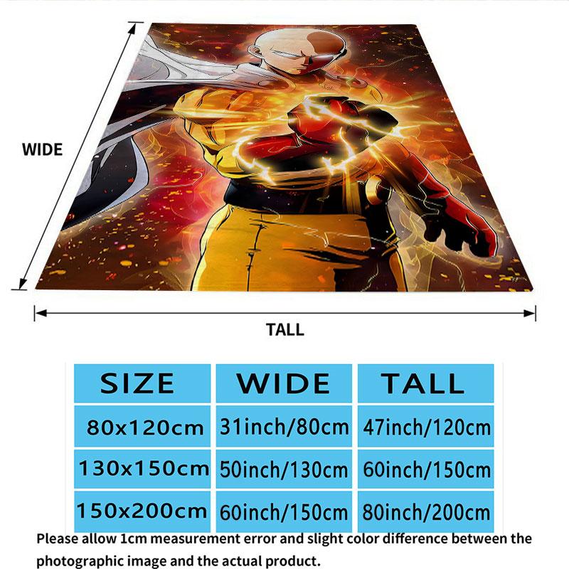 1PC Onepunch Man Patterned Flannel Blanket Suitable For All Seasons For Home Decor Warmth And Comfort Gifts Holiday Present
