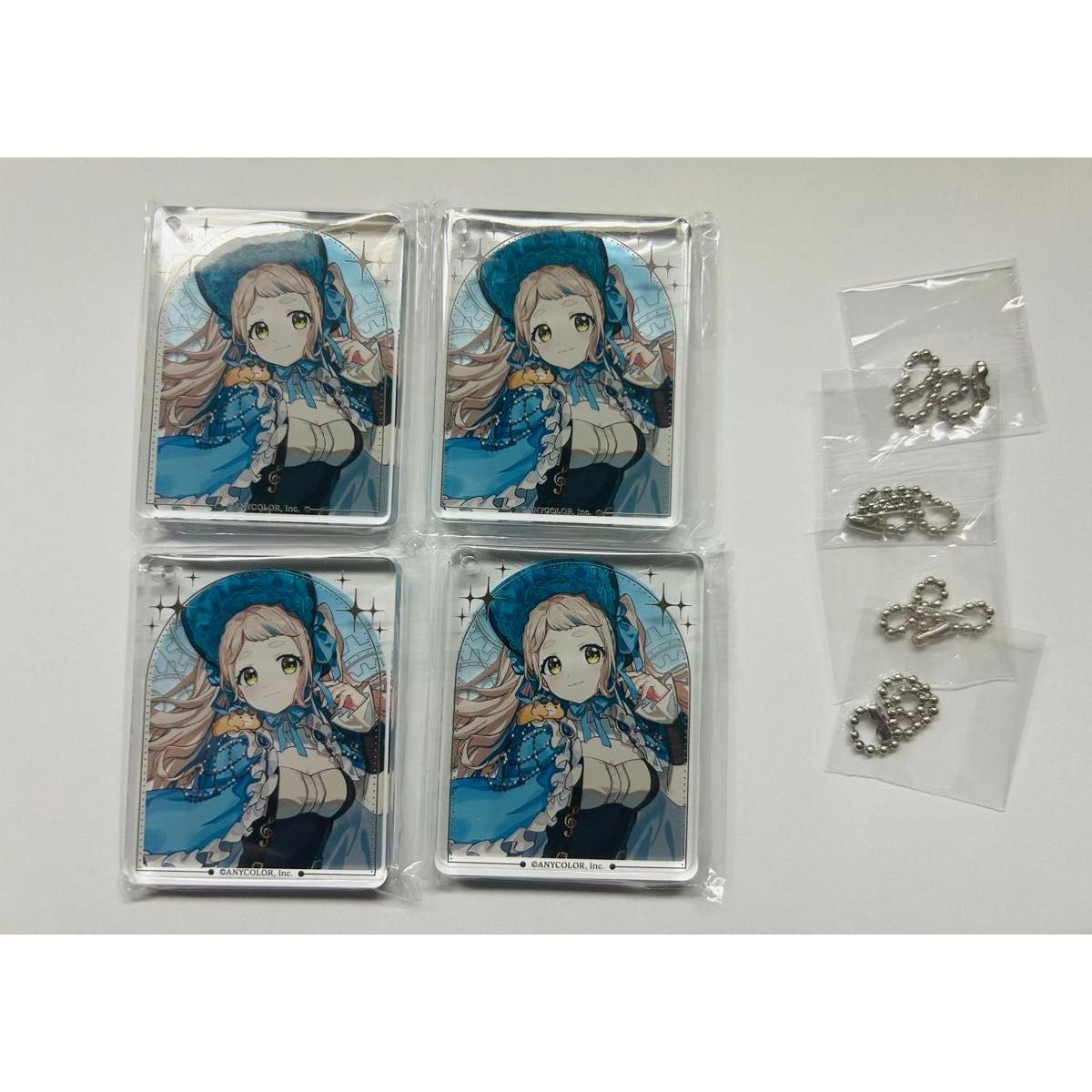 Used Nijisanji Crystal Clockwork Acrylic Key Chain & Bonus Coaster Chima Machida