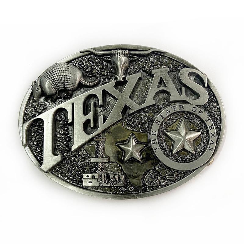American Western Cowboy Oval Belt Buckle - New Bull Head Design