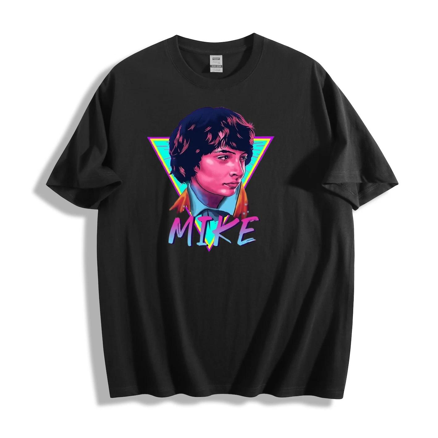 Stranger Things Mike Retro Neon T-Shirt - Bold 80s Vibe Design Unisex Tee XXXXL