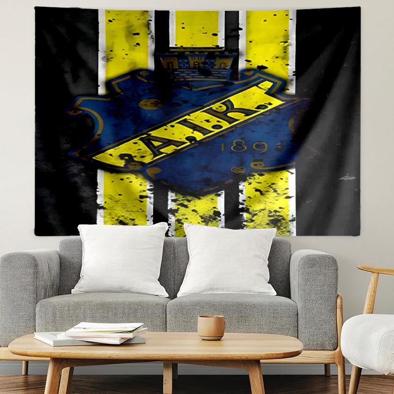 AIK Fotboll Druck Wandteppich, Leichte Wandbehang, für Schlafzimmer, Studentenwohnheim, Wohnzimmer, Heimkunstdekor, Geburtstags-Weihnachtsgeschenk für Freunde