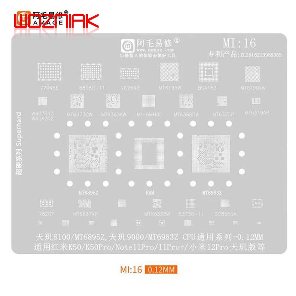 Amaoe MI:10/2/3/17/8/9/11/12/13/14/15/16 BGA Reballing Stencil for SM7150 RAM SM8150 CPU XIAOMI 9 K20 Series Phone Repair Tools