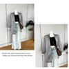 Women's Slim Black Suit with Unique Design - Imported Fabric, Mid-Length Autumn Jacket, Slim Fit.