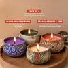 RIS Aroma Glass Jar Candle Set of 4 | Scented Candles Gift Pack
