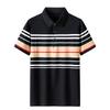 2026 Summer New Men's Striped Short-Sleeve T-Shirt Turn-Down Collar Men's Polo Shirt