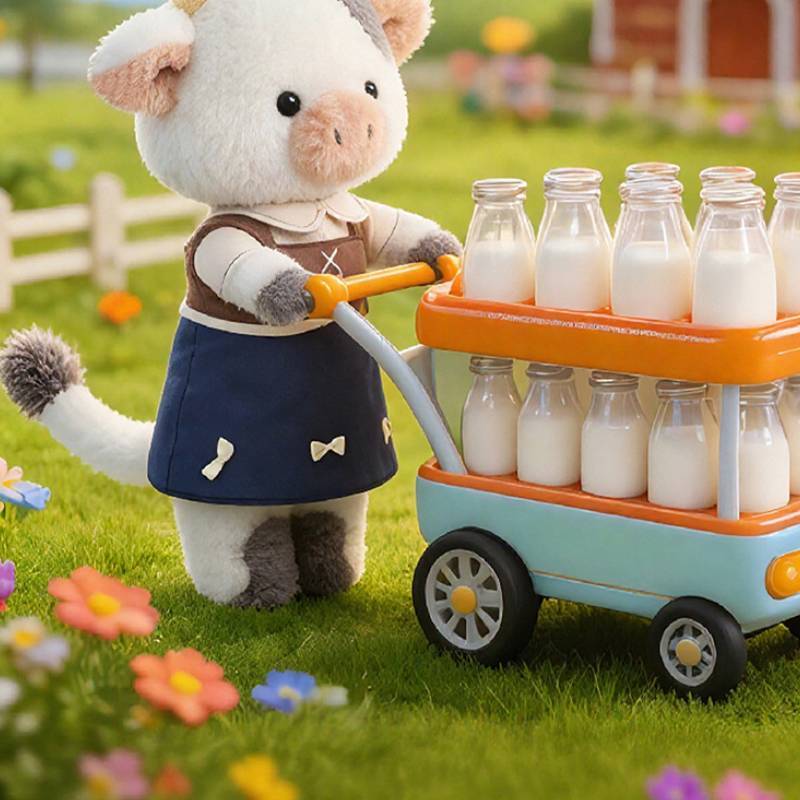 Short Plush Farm Series Stuffed Doll Bear Deer Sheep Cow Squirrel Animal Plush Toy For Gift Decor