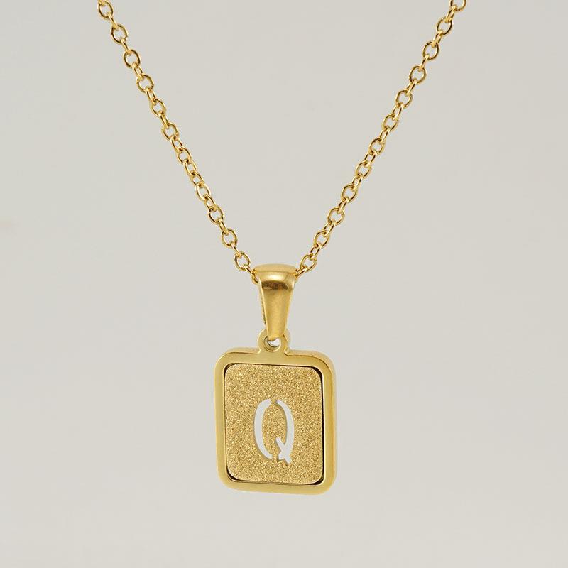 18K Hollow 26 English Letter Necklace Women's Fashion Letter Pendant Jewelry 2026