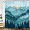 Forest Scenery Shower Curtain Bath Curtain Polyester Fabric Green Misty Printed Bathroom Curtains For Home Decoration Curtain