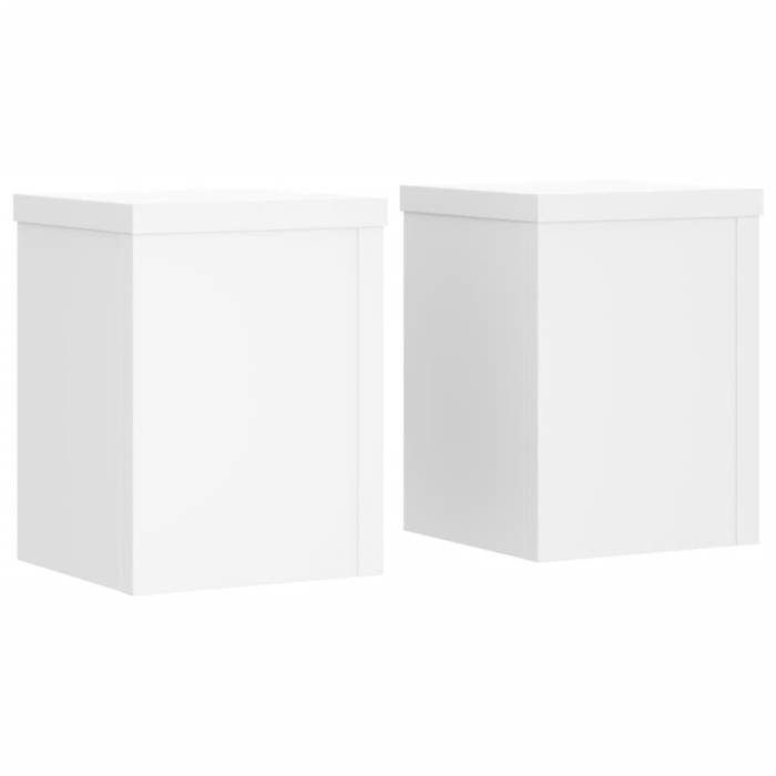 VidaXL Supports pour plantes 2 pcs blanc 15x15x20 cm bois d'ingénierie, support de fleurs, support de pot, support pour 852888