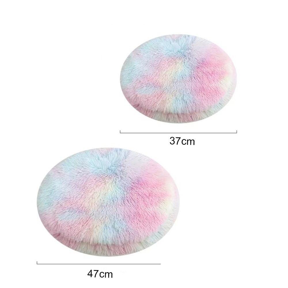 New Durable High Quality Portable Soft Fleece Cat Mat Solid Color Round Shape Pet Cushion Comfortable Cat Nest Kitten Puppy