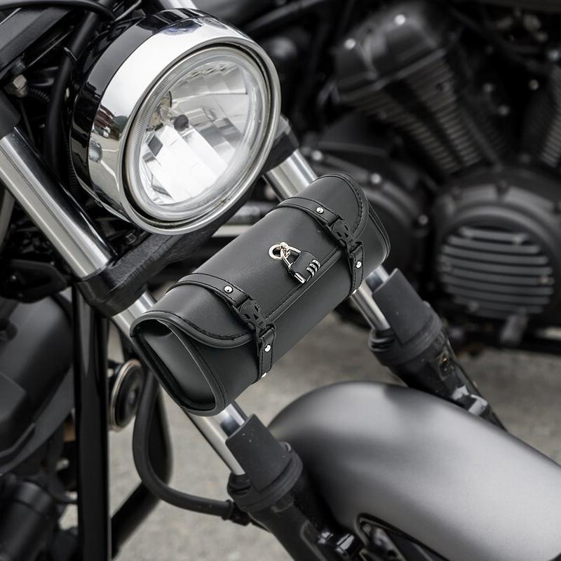 

Motorcycle Fork Bag Roll Saddlebags With Lock For Motorcycle Waterproof PU Leather Cool Retro Saddlebag For Motorcycle Front United States