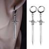 Comfortable Silver Swords Earrings Crucifix Daggers Shaped Ear Hooks Unique Ear Accessories Trendy Women's Jewelry