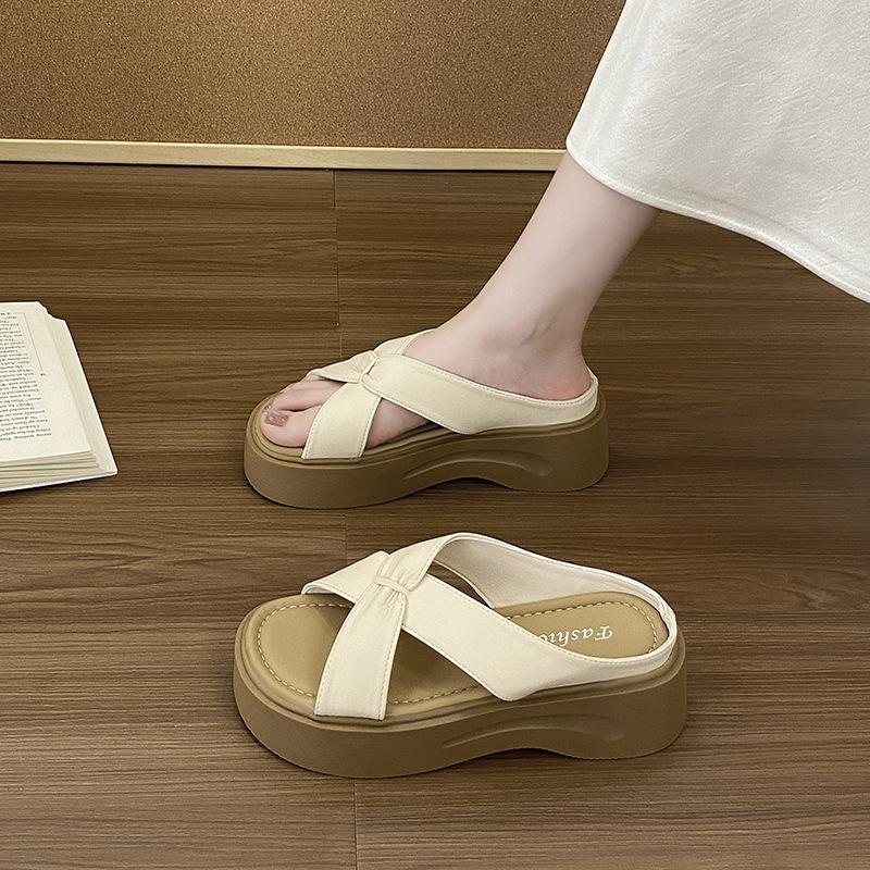 Leopard Print Platform Sandals Women's 2025 New Summer Fashion Casual Versatile Non-slip Hollowed-out Roman Shoes with Skirts