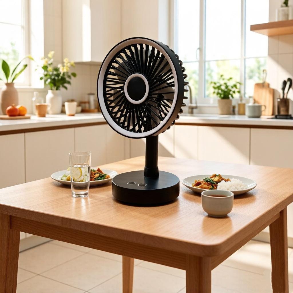 

Portable Rechargeable Mini Desktop Fan - Silent Oscillating Design for Office, Dormitory, or Student Use 6-inch Circulation Fan