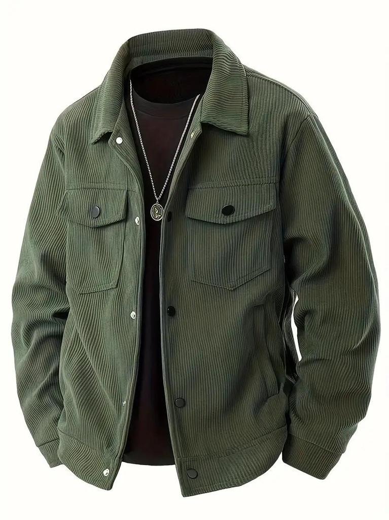 Europäische und amerikanische gestreifte Herrenjacke: Hochwertige Frühjahrs-/Herbst-Oberbekleidung