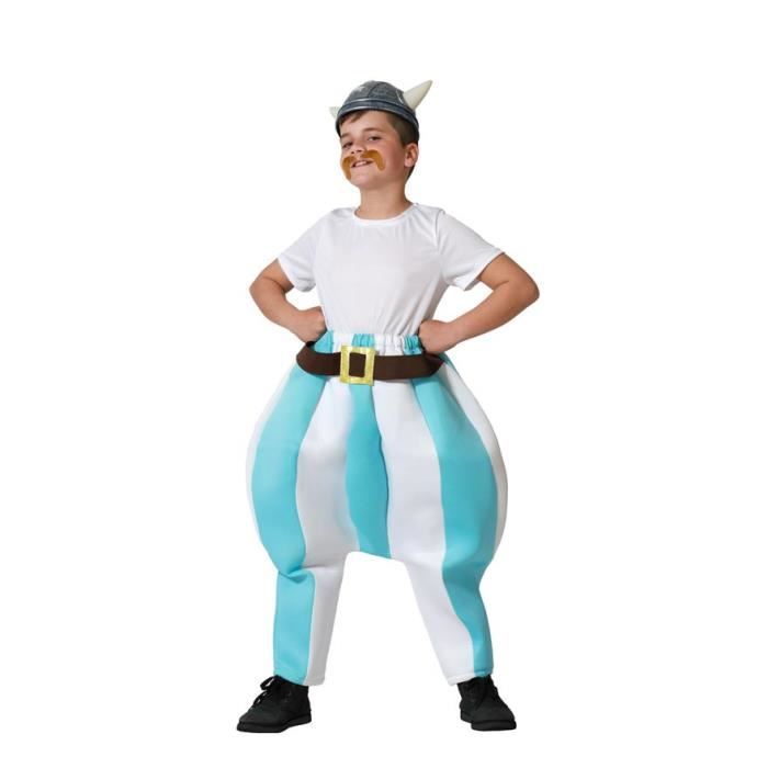 Déguisement Galo - ATOSA - Garçon 5-6 Ans - Rayures Bleues - Chemise Et Pantalon - Multicolore