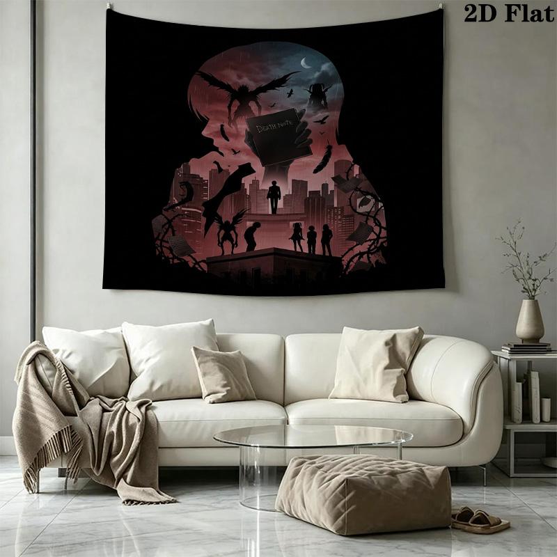 Death Note Wall Tapestry Aesthetic Wall Hanging Printed Fabric Blanket Decorative Tapestries For Bedroom Living Room Home Decor