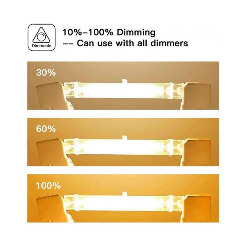 Set von 5 R7S Halogenlampen 78mm 80W 230V, R7S Halogenstab 78mm, R7S Halogenlampe Dimmbarer Halogenstab
