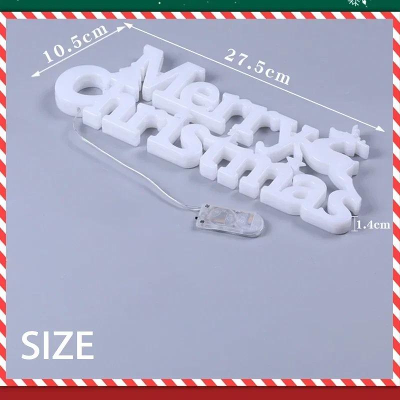 LED 3D Merry Christmas Letter Marquee Light Standing Tabletop Sign Festive Holiday Party Decoration Home Ornament Decor