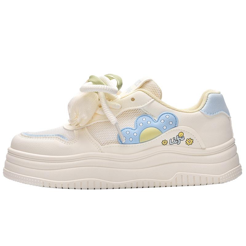New Products Are On Sale In Summer, New Cute Cartoon Mesh Platform Casual Board Shoes 5109