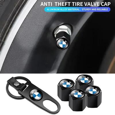 Car Styling Keychain Key Ring with Auto Tire Valve Caps Tyre Dust Cap For E84 E87 X5 E70 F25 E90 E91 F01 F02 E60 E61 F10 F15