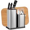 2 in 1 Utensilien Messerhalter Essstäbchen Löffel Aufbewahrungsbox Edelstahlboden Abtropfgestell Küchenarbeitsplatte Tisch Geschirr Organizer Rack