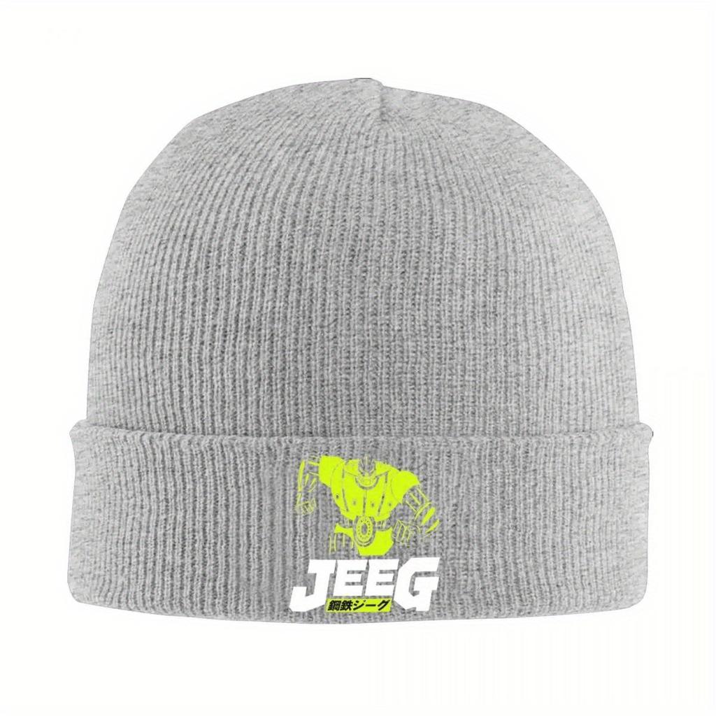 Mecha Anime Koutetsu Steel Jeeg Robot Knitted Hat for Women Men Beanies Autumn Winter Hats Mazinger Z Crochet Melon Cap