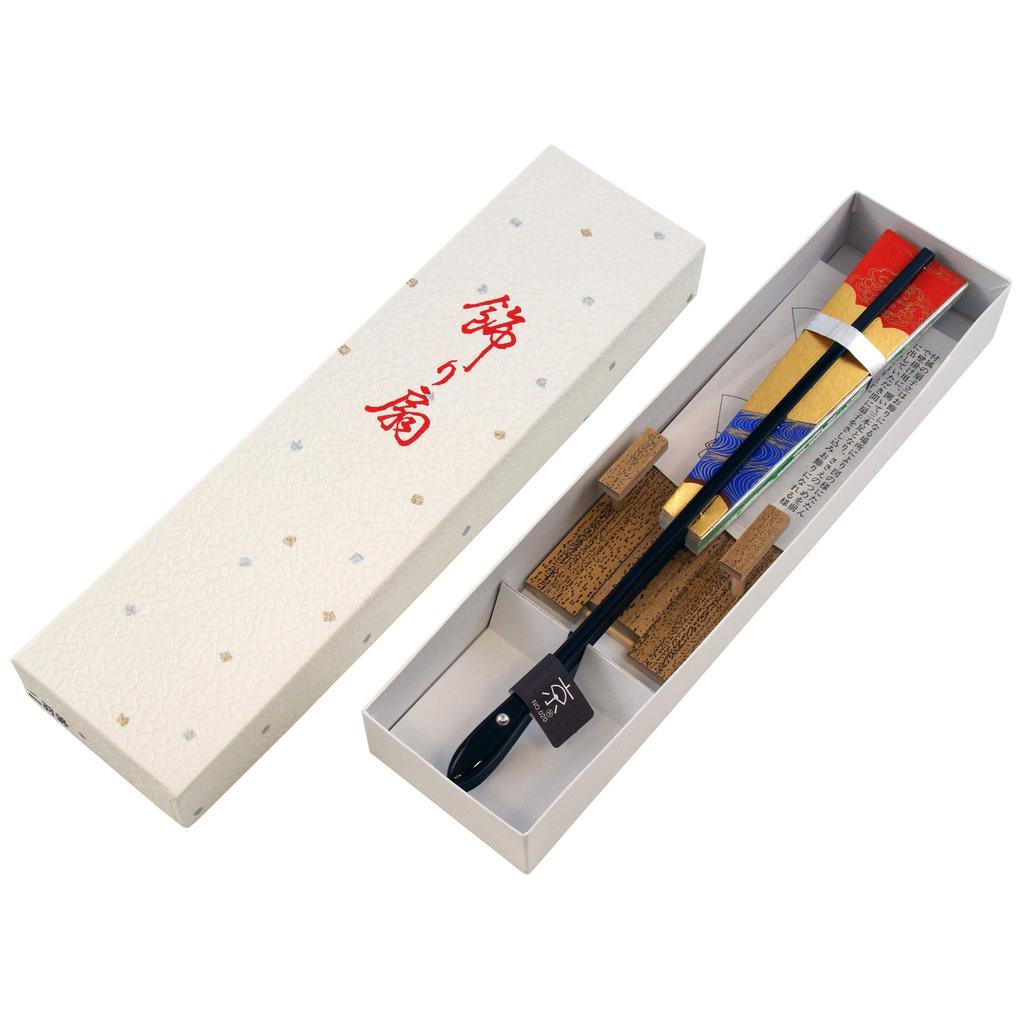 Osaka Choseido Decorative Folding inches Made in Original set with scented in a paper box with fan stand and Plum perfect as a souvenir for overseas