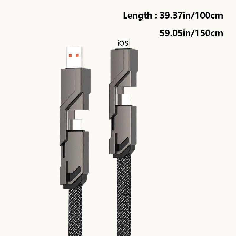 Vier-in-einem-Ladekabel, 100 W, superschnelles Laden, 6 A, One Drag Four-Datenkabel, geeignet für Apple Huawei PD Dual Head Four Port