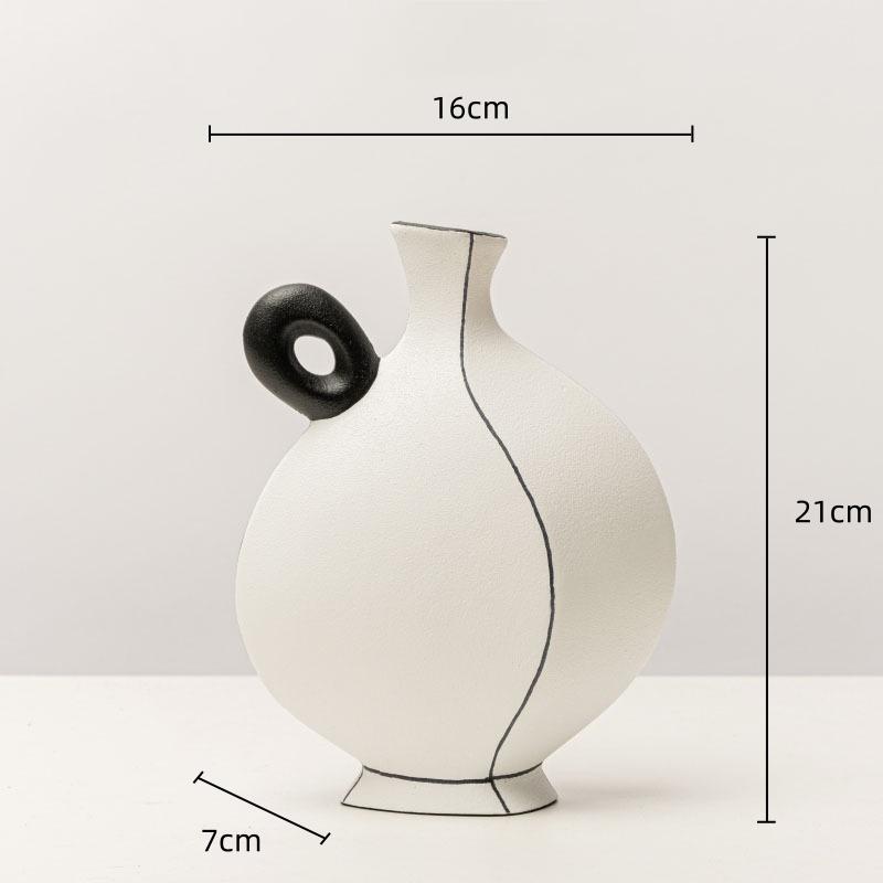 Смоляная ваза Абстрактные геометрические черные линии Смоляные поделки Ваза для цветов Цветочная композиция Аксессуары для украшения дома