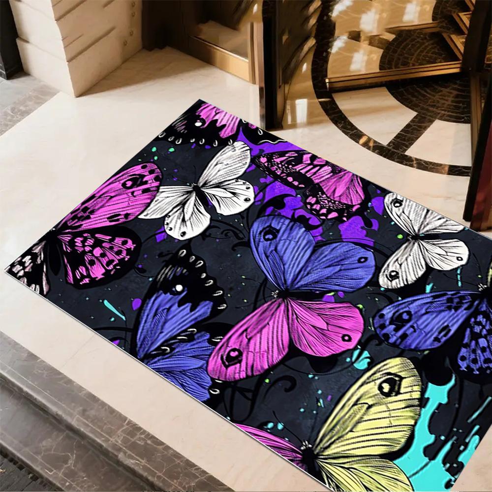 1pc Butterfly Design Home Carpet Non-slip Office Decor Gift Living Room Bedroom