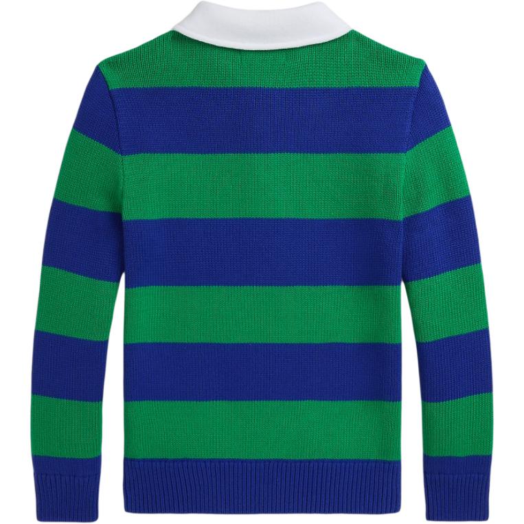 Polo Ralph Lauren Polo Shirt FW24 Striped Small Pony Embroidered Pullover Long Sleeve Kids Tops Green CWPOSWEY6820524-999