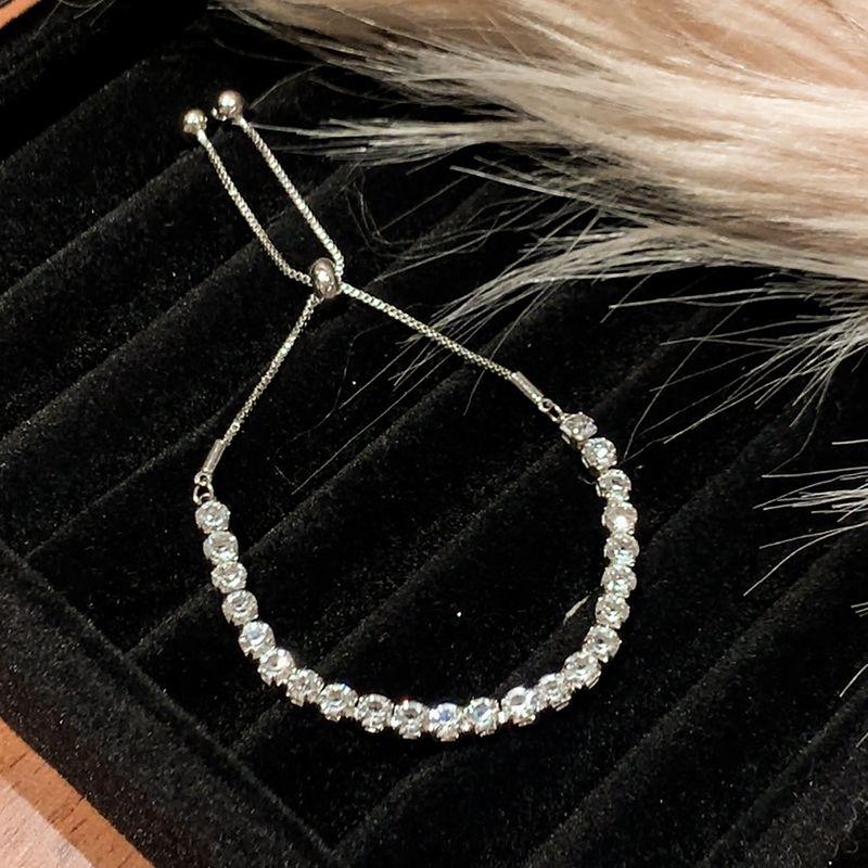 

Доступная роскошь Модный браслет с кристаллами циркона для девочек Flash zircon chain bracelet [silver]-pull-out