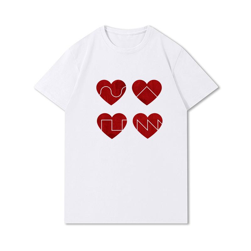 S-3XL 100 Fantasie Harajuku Grafica Estiva Bianca Magliette Donna Stampate Casual Maniche Corte Top Girocollo