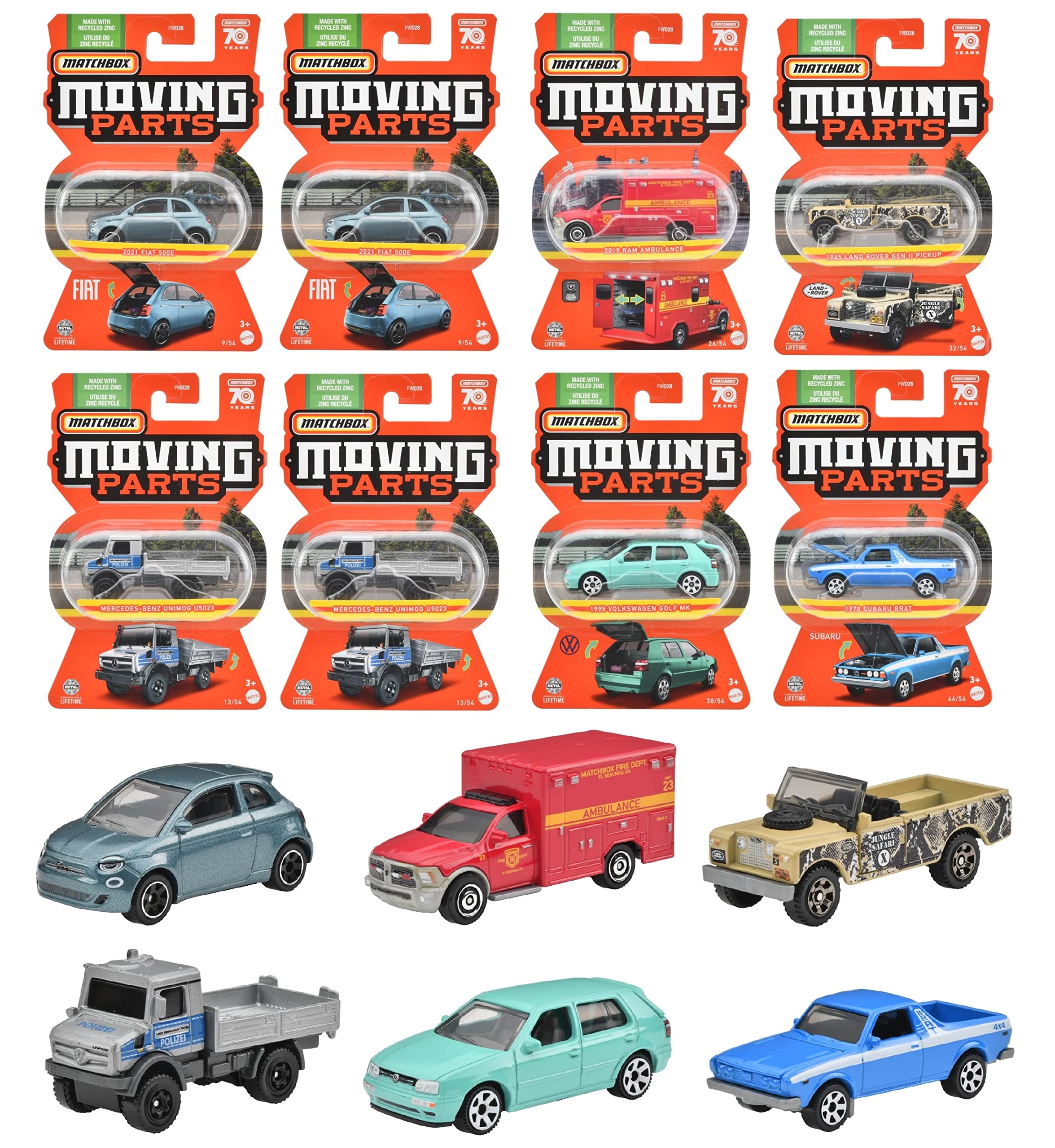 

Matchbox Moving Parts Assortment Міні-автомобілі, що продаються в роках і [8 коробок] [3 вгору] 988E-FWD28