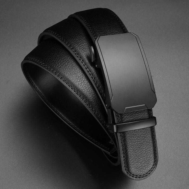 New Men's Genuine Leather Belt Business Men's Waistband with Automatic Buckle