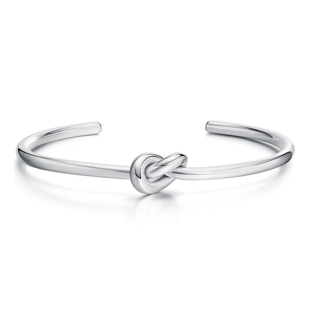 Dainty Knot Cuff Bracelet Bangles for Women, Gold Color Stainless Steel Bracelets, Trendy Wristband Jewelry Gift to Her