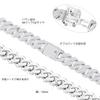 Kihei Kette Halskette Zirkonia Quadrat 12mm Miami Cuban Kette Weißgoldplattiert CZ Diamant Halskette Choker Hip Hop Tänzer Rapper B Serie Accessoire 61cm