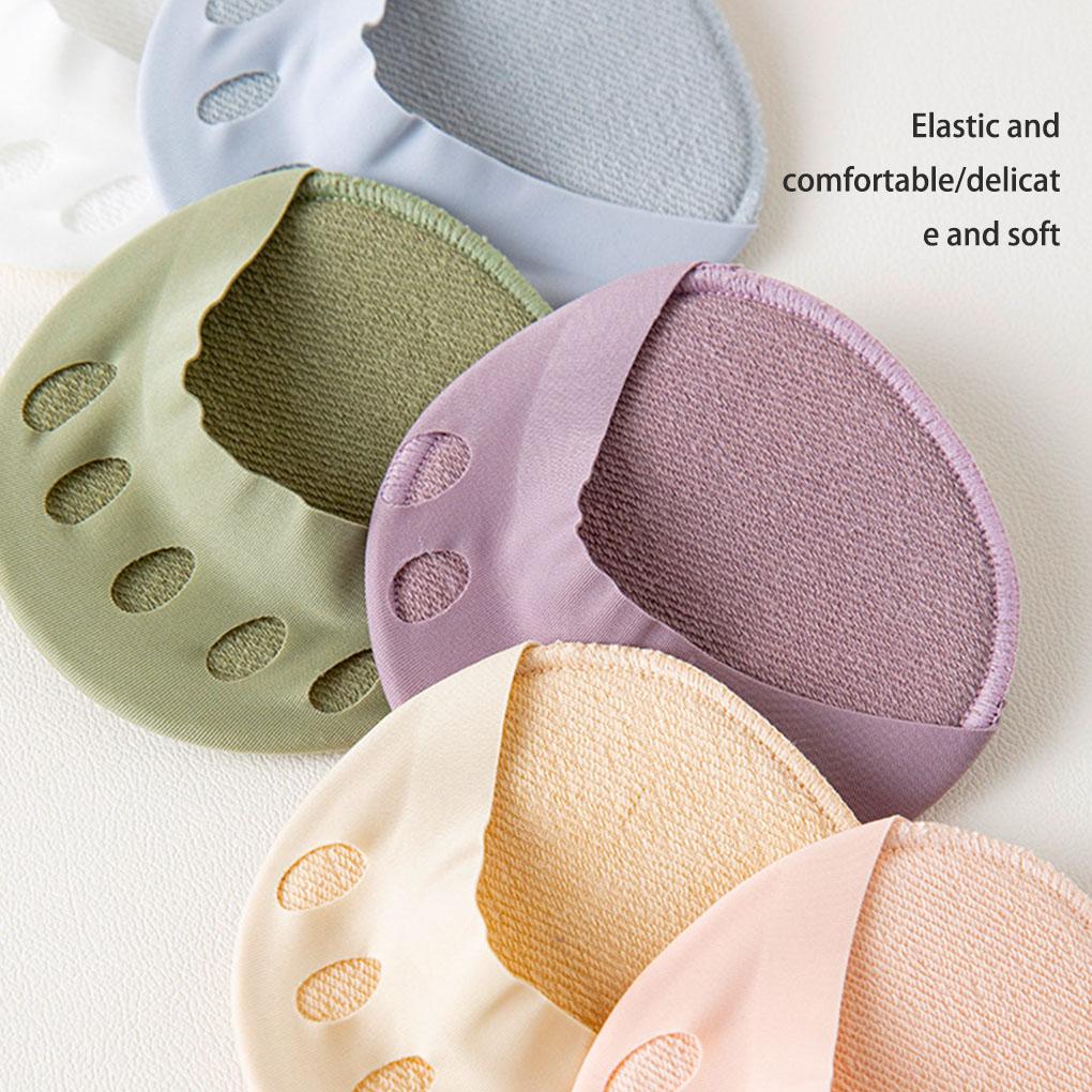 1 Pair Women Summer Cotton Forefoot Sock Girls Breathable Toe Pad Ladies Walking Reusable Toes Cushion Footwear