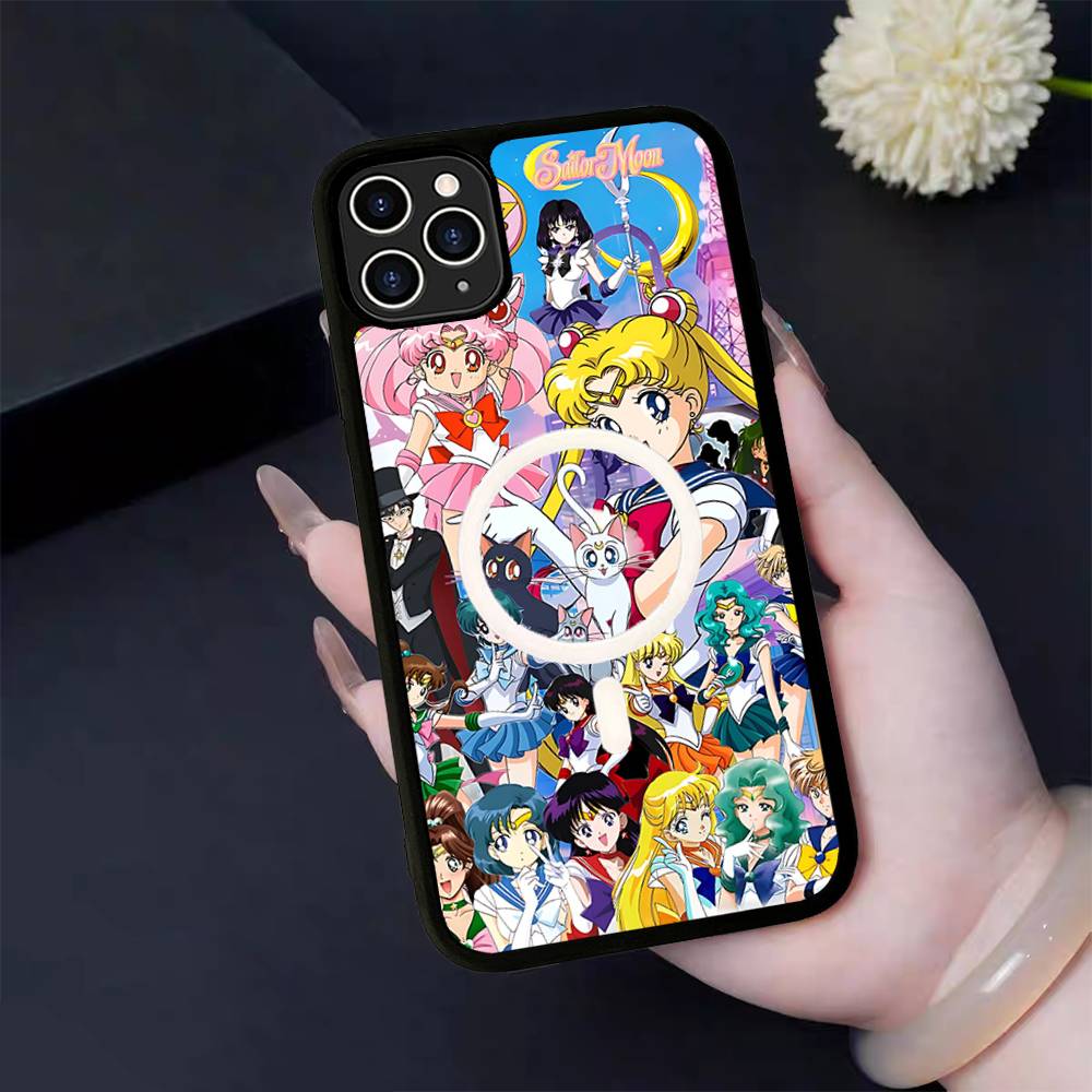 Anime S-Sailors M-Moons Für Magsafe Magnetische Handyhülle Für IPhone 17 16 15 14 13 12 11 Plus Pro Max PC+TPU Hülle