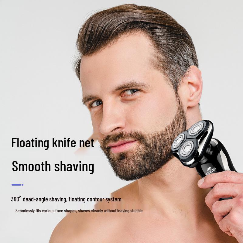 German Triple-Head LCD Digital Shaver: Washable 3-in-1 Hair Clipper, Nose Trimmer, Electric Shaver.