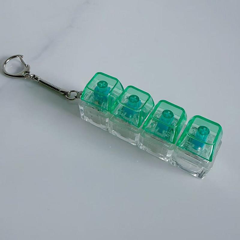 1Pc Light Up Keyboard Keychain Stress Relief Clickable Led Button Toy For People With Anxiety Office Desk Accessory