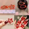 20 Pcs/Lot New Red Star Snap Clip for Girl Waterdrop Barrettes Black Hairpin Women Silver Hair Clip Accessories Kawaii BB Clip