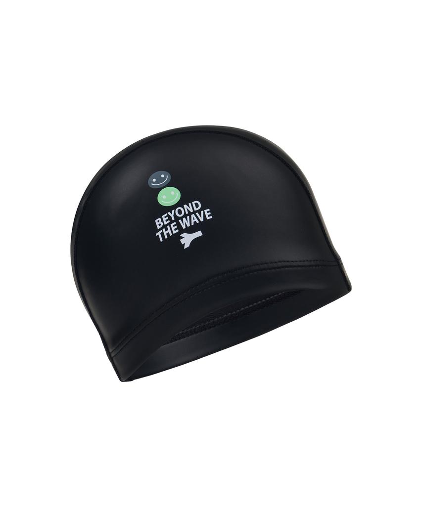 Lenomasuyeongbog Supplies Kids' Smile Pu Swim Cap Black Ro-Rc2F059-Bk